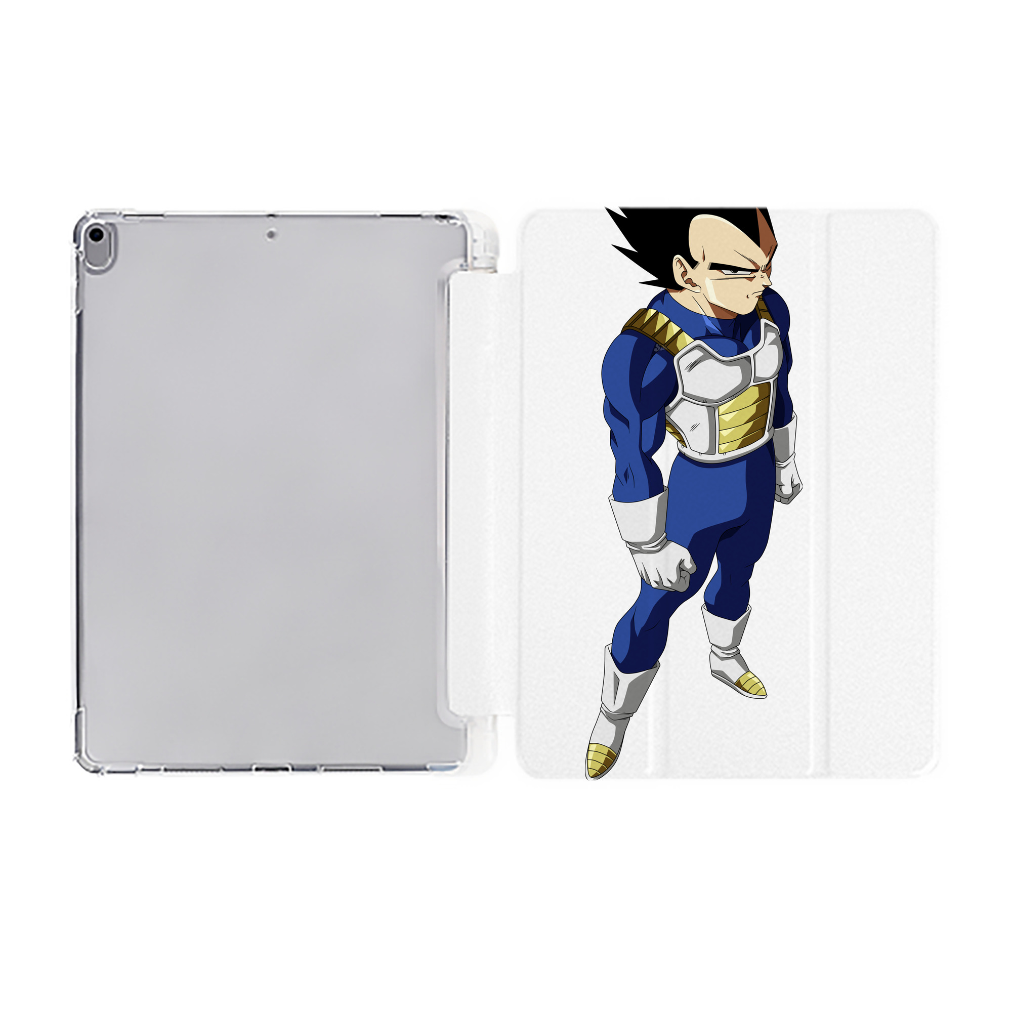 （画像用） ドラゴンボール ベジータ四世（Bejīta Yonsei）DRAGON BALL Vegeta IV IPad ケース ペン収納付き 三つ折りスタンド PUレザー×シリコン 対応機種9.5/10.5/10.9インチ